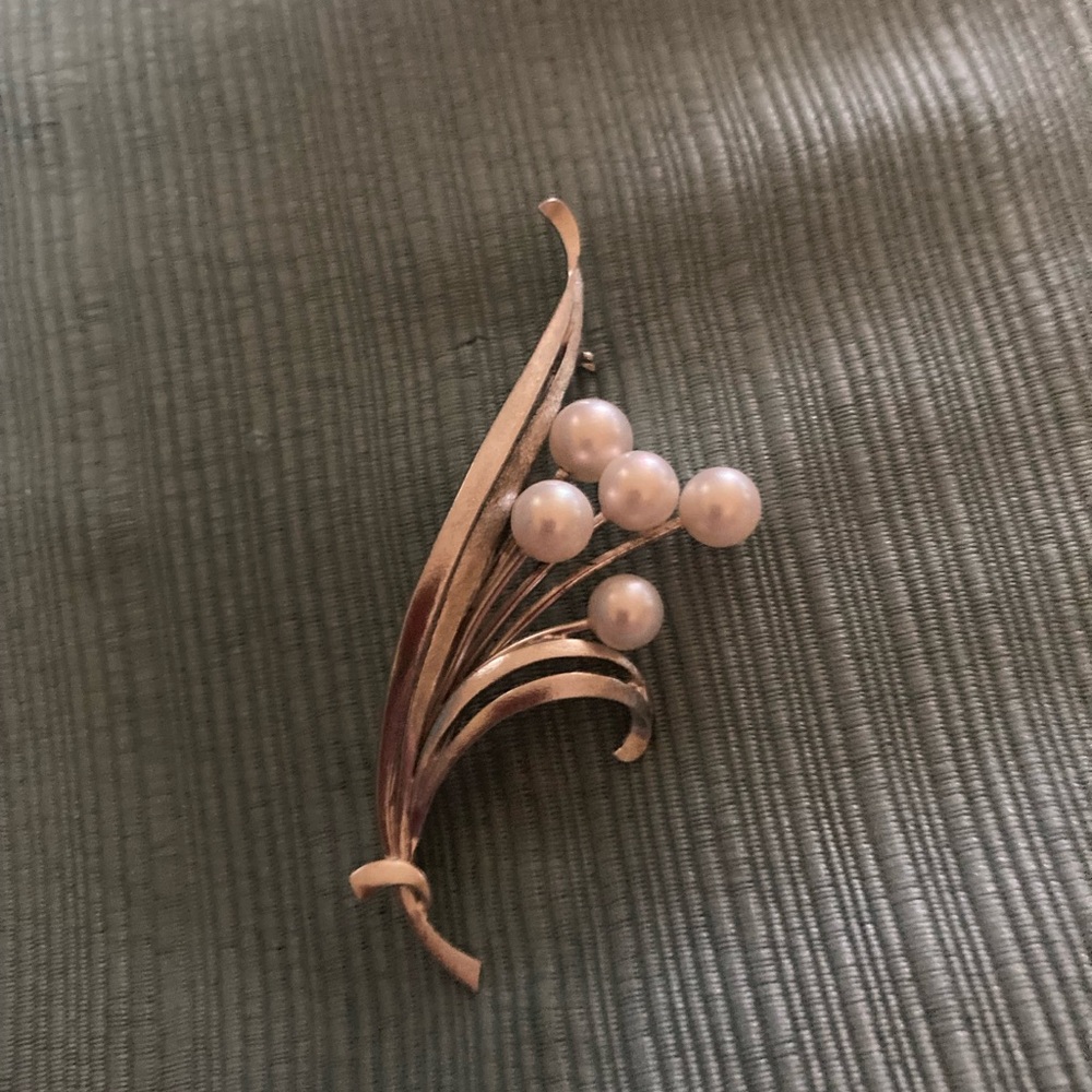 Mikimoto silver bouquet pin - Picture 7 of 8